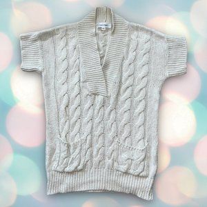 Calvin Klein Women’s Knit V-Neck Short Sleeve Sweater Size S